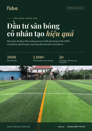 Bìa cẩm nang đầu tư sân bóng cỏ nhân tạo